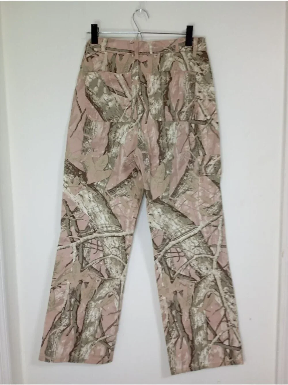 Disclosure Wide Leg Camo Cargo Pants Sz 9/29 Pink & Olive Green Pockets Utility